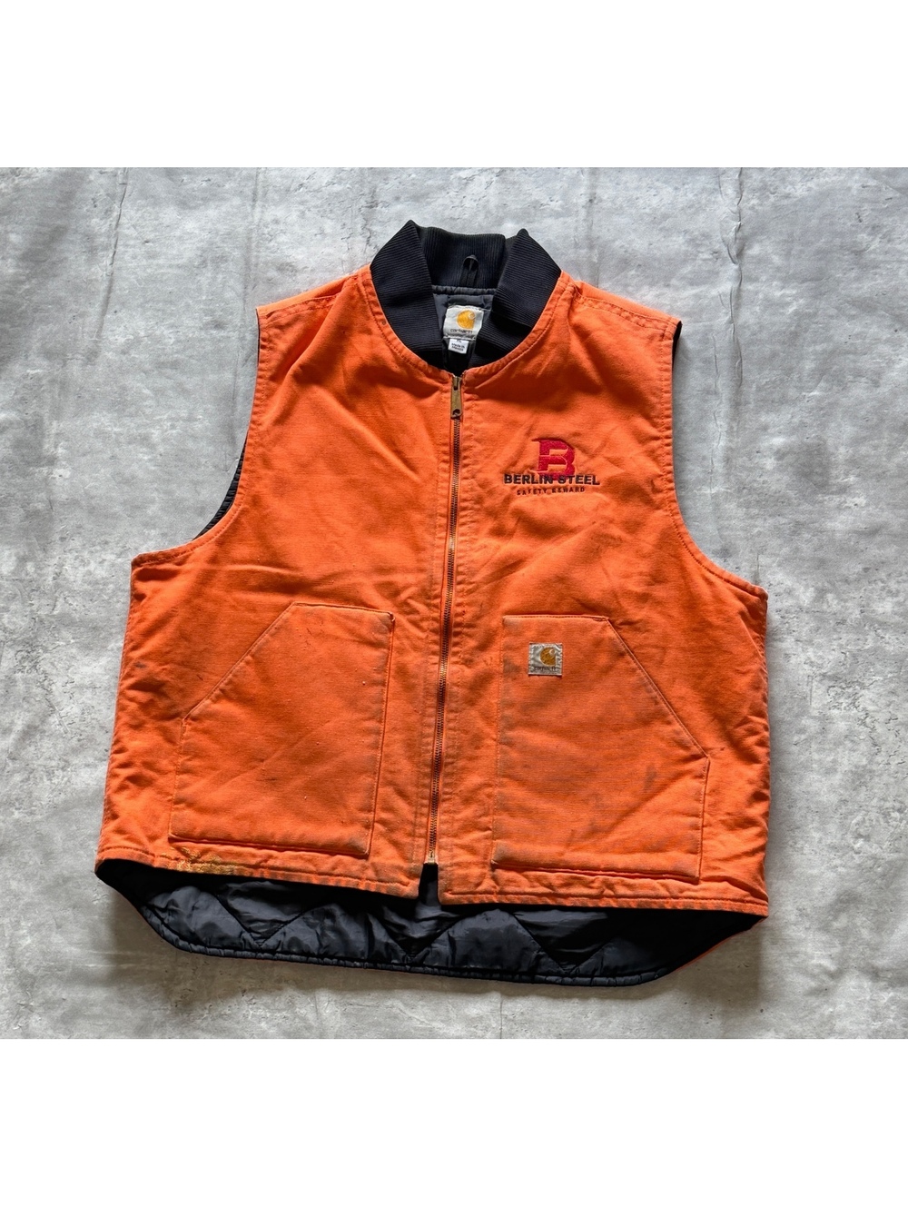 RARE Limited Edition Carhartt Quilted Orange Work Vest SZ L